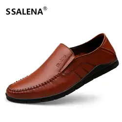 Для мужчин s слипоны Деловые повседневные туфли мужские круглый носок мягкие официальная обувь Для мужчин мягкая подошва удобная дышащая
