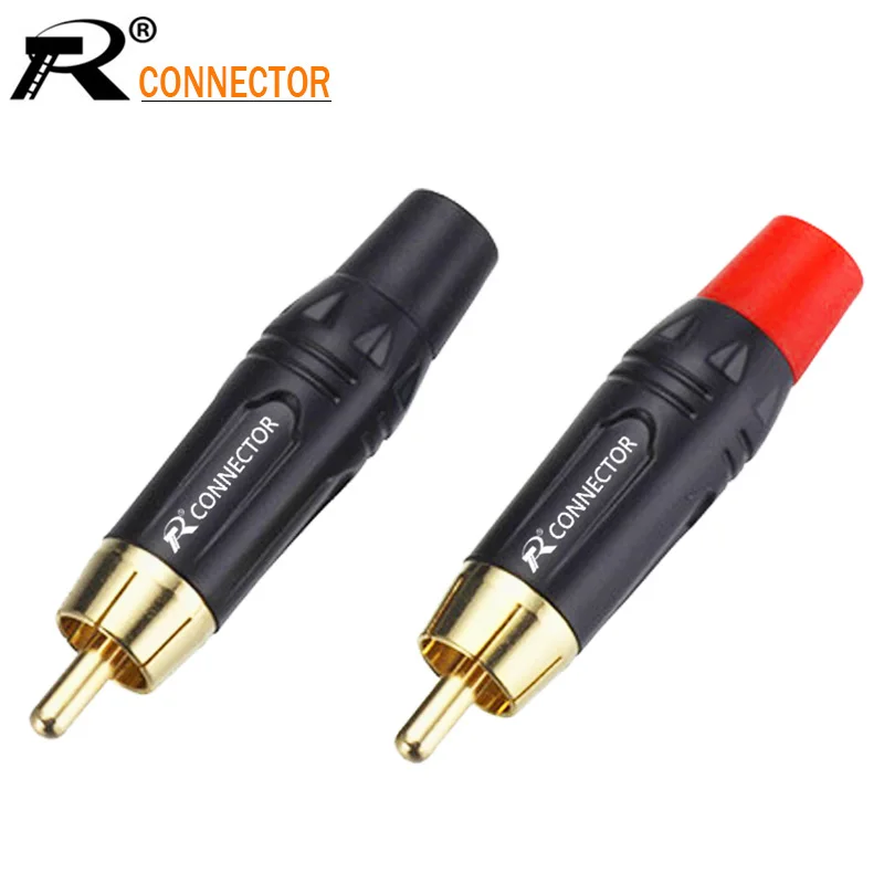 10 шт. RCA разъем высокого качества Мужской Разъем золотое покрытие аудио адаптер
