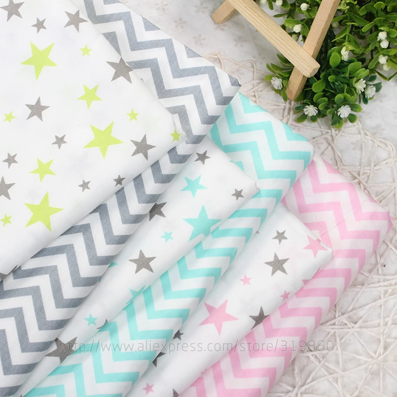 TIANXINYUE 6pcs/lot wave Star Cotton Fabric Patchwork DIY Quilting Sewing Fat Quarters Bundle Tissue Telas Tilda Needlework