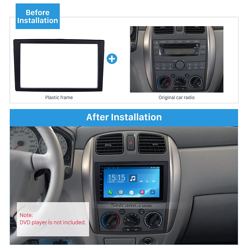 Seicane 2DIN Car Radio Fascia for 1999-2004 Mazda Premacy Dash Player Auto Mount Installation Surround Trim Panel Face Plate Kit Seicane 2DIN Car Radio Fascia for 1999-2004 Mazda Premacy Dash Player Auto Mount Installation Surround Trim Panel Face Plate Kit