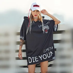 just.be.never lion head printed die young women long T shirt hooded graphic tshirt kawaii harajuku korean black 2018 summer tops just.be.never lion head printed die young women long T shirt hooded graphic tshirt kawaii harajuku korean black 2018 summer tops
