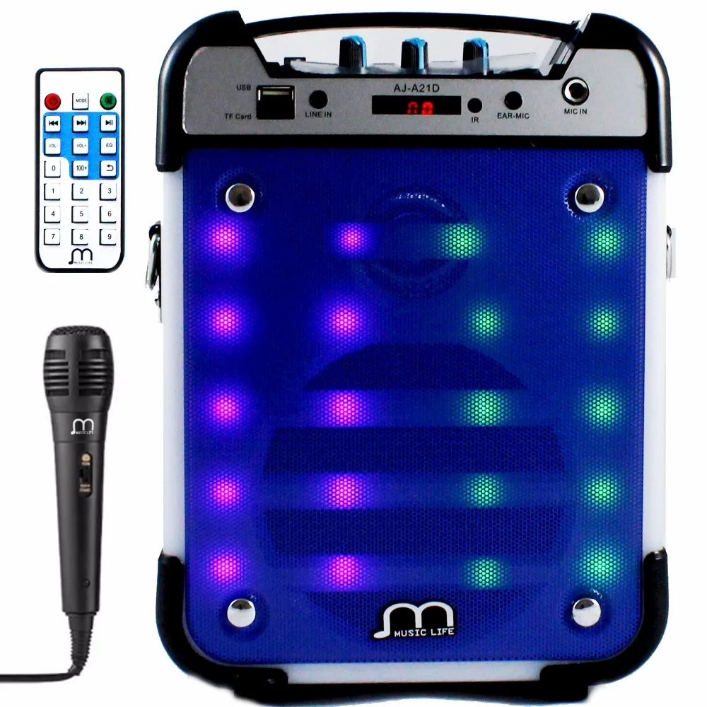 Bluetooth Speaker Karaoke Portable with Microphone FM Radio MP3 Floor-standing High Power LED Light for Party BBQ speaker bluetooth karaoke portable wireless with microphone with fm radio mp3 portable output 20w high power for party bbq