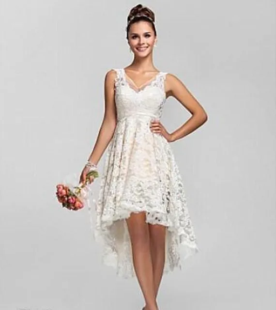 aliexpress: comprar espagueti vintage vestidos novia corto hi lo