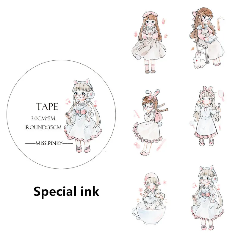 

30mm wide Kawaii Maid Special ink decoration washi tape DIY planner scrapbooking diary album masking tape escolar