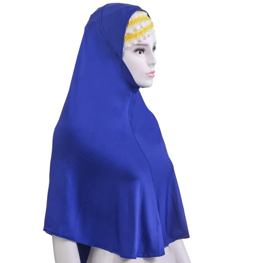 12 шт. Мусульманский Исламский хиджаб шарф женский Амира шеи крышка мода сплошной цвет мягкий и Эластичный Тюрбан Niquabs ниндзя случайный цвет