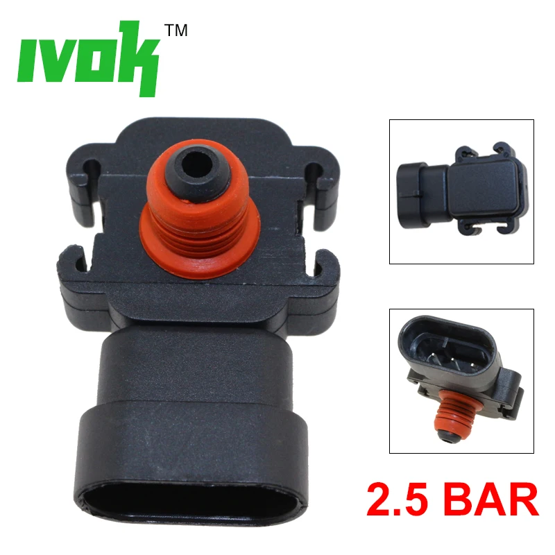 

100% Test 2.5 Bar Manifold Pressure MAP Sensor For Volvo S40 V40 Mitsubishi Space Star 1.9 Di 16255839 30889795