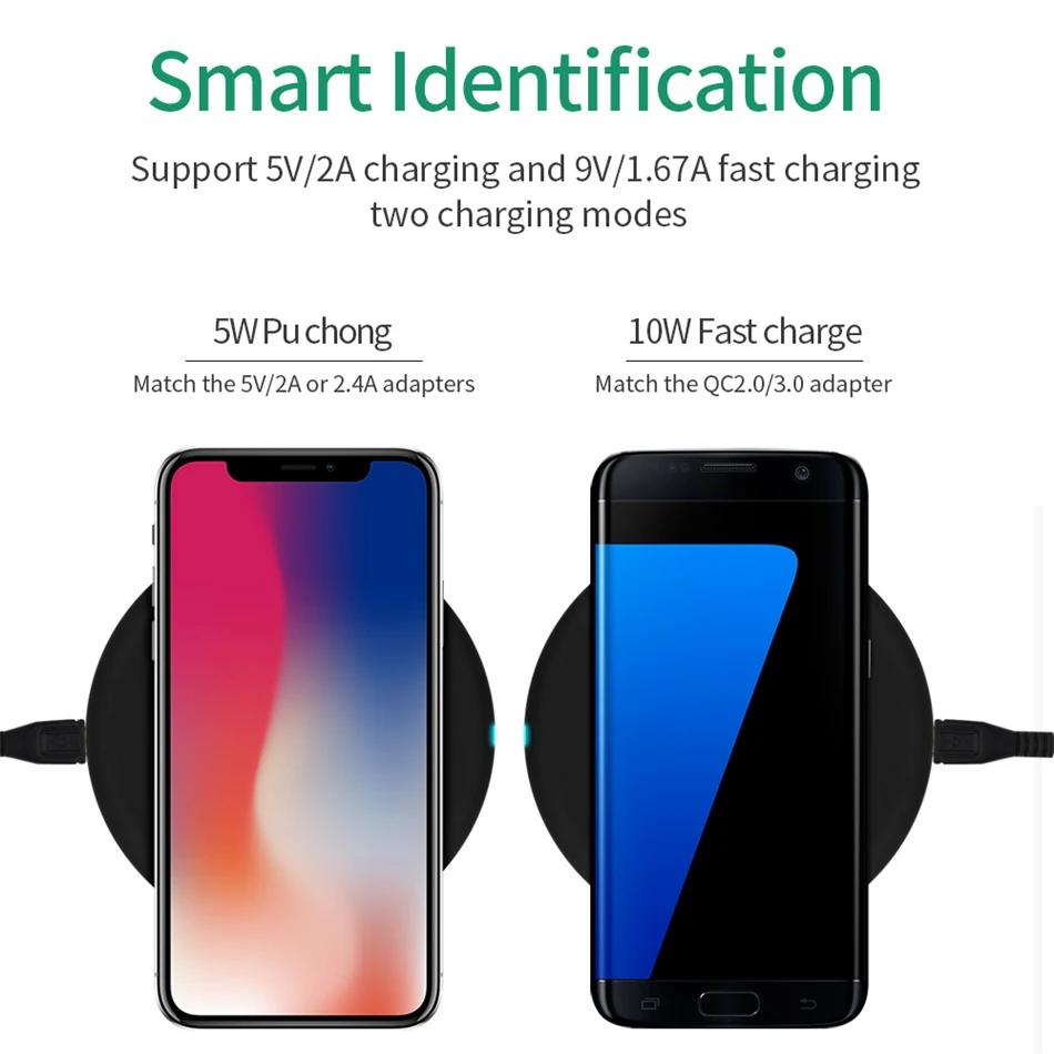Быстрое зарядное устройство Musubo 10 Вт QI для Samsung Galaxy Note 9 8 5 S9 S8 Plus беспроводное iPhone XS