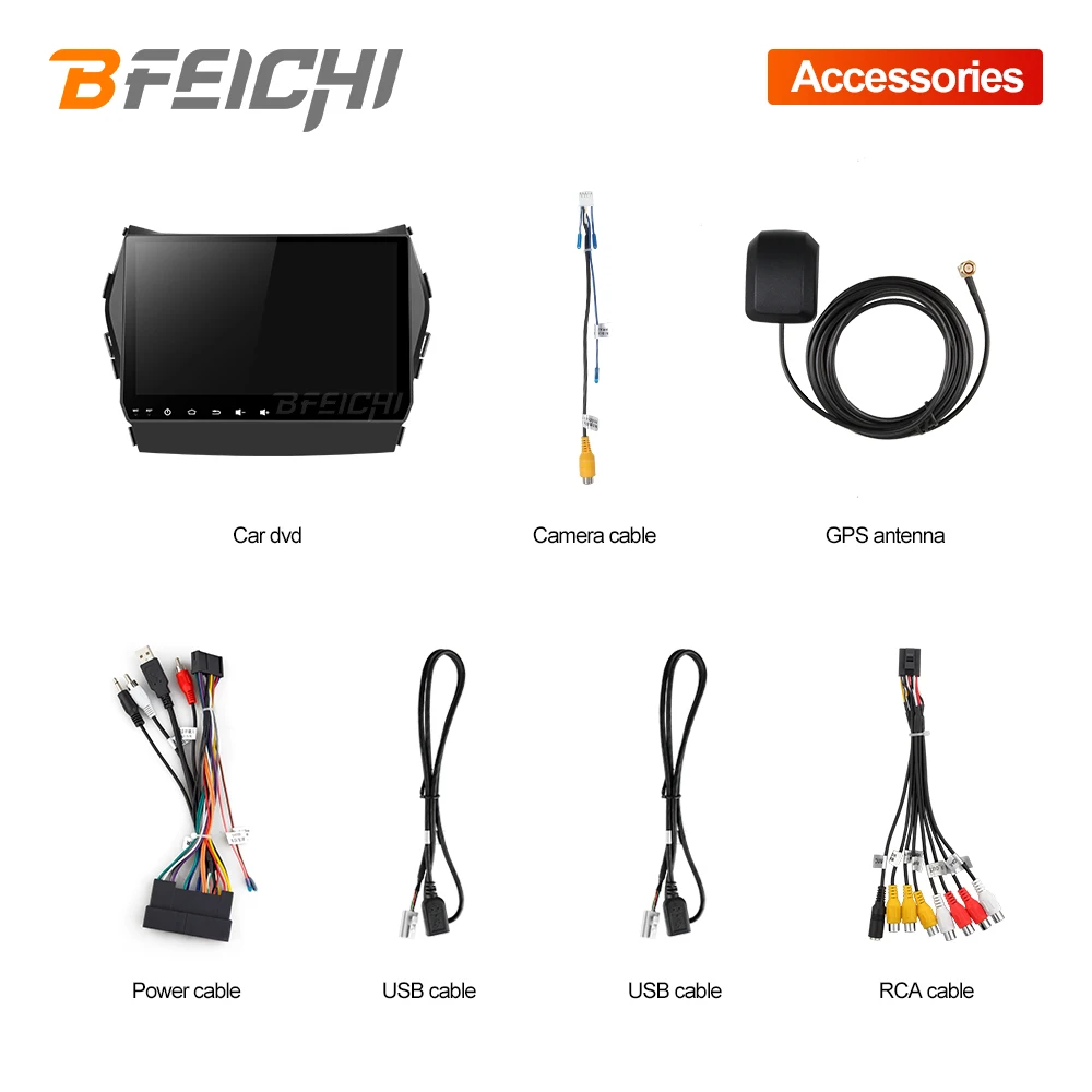 Bfeichi 9 дюймов android 7 1 din автомобильный dvd проигрыватель с gps для hyundai IX45 Santa fe 2013