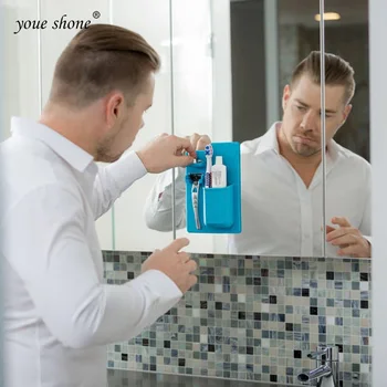 

Silicone Toothbrush Toothpaste Razor Storage Holder Bathroom Organizer Storage Space Suction Wall Mount Rack Baskets