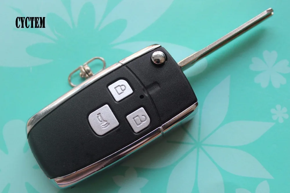 

CYCTEM Uncut Car Key Cover Casing 3 Buttons Modified Flip Folding Remote Key Shell Fob Case Fit For Toyota Corolla Vios