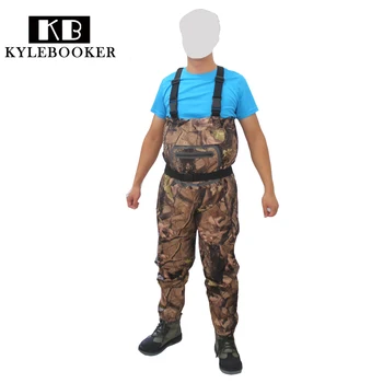 Fly Fishing chest Waders Outdoor Breathable Bionic Jumpsuits Camouflage Hunting Waterproof Wading pants Ghillie  Upstream wader