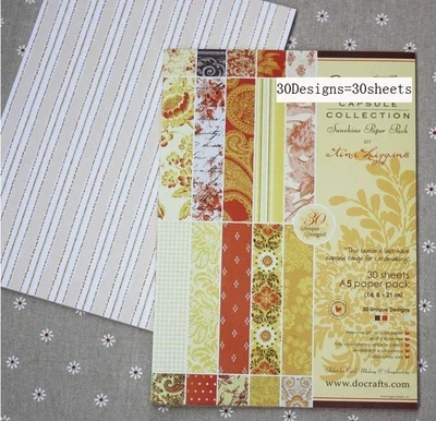 

Sunshine A5 handmade background paper pads patterns 30sheets,DIY Scrapbooking Paper pack paper craft