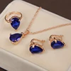 ZOSHI 2022 Fashion Gold Color Jewelry Set Drop Pendant Necklace Earring Ring For Women Wedding Jewelry Set Crystal Accessories ► Photo 1/6