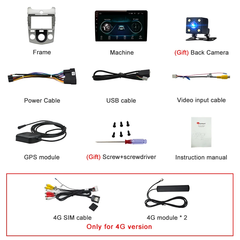 Top Junsun 2G+32G Android 8.1 Car Radio Multimedia Video Player Navigation GPS For KIA Cerato 2 2008-2013 audio player 2 din no DVD 5