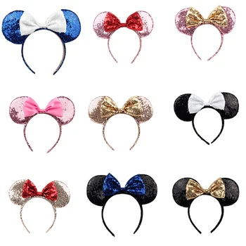 

Headband For Girls 2018 Minnie Mouse Birthday Party Gift Women Glitter Minnie Mouse Ears Hairband Kids Hair Accessories