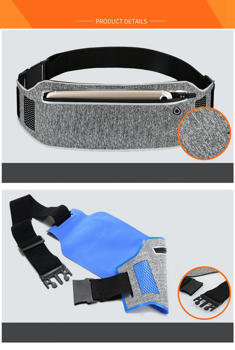 Professional Running Waist Pouch Belt Sport Belt Mobile Phone Men Women With Hidden Pouch Gym Bags Running Belt Waist Pack (19)