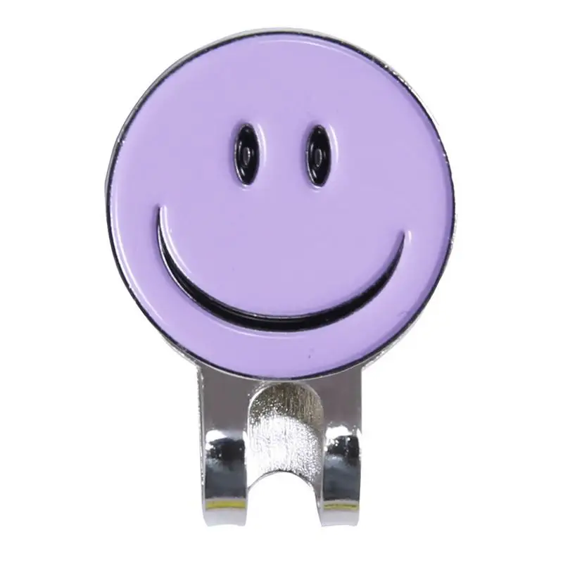 Purple Зажим для кепки для игры в гольф с улыбающимся лицом для спорта и улицы Аксессуары Инструмент маленькая шляпа Украшенные шапки Прямая - Цвет: Purple