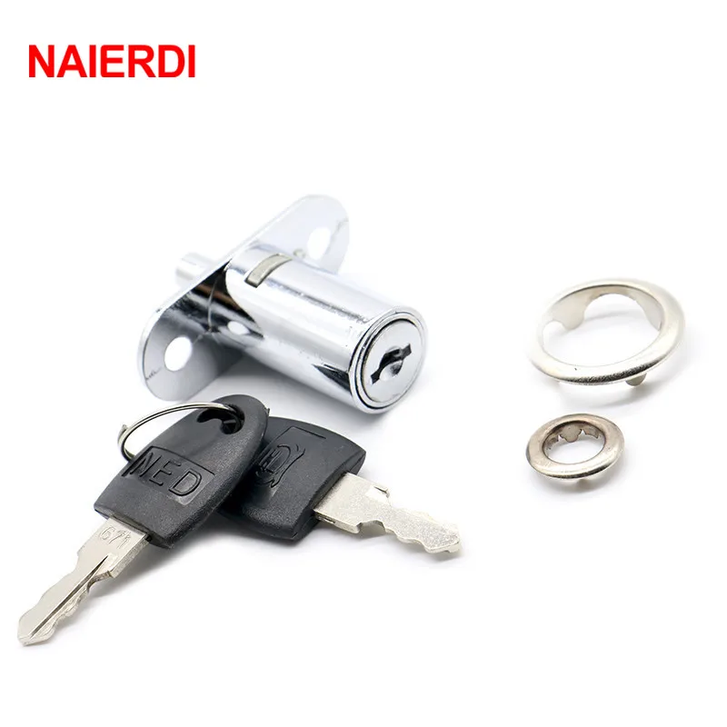 

NAIERDI105-32 Plunger Lock Push Lock With 2 Key For Sliding Glass Door Showcase Lock Furniture Cabinet Lock 32mm Thickness