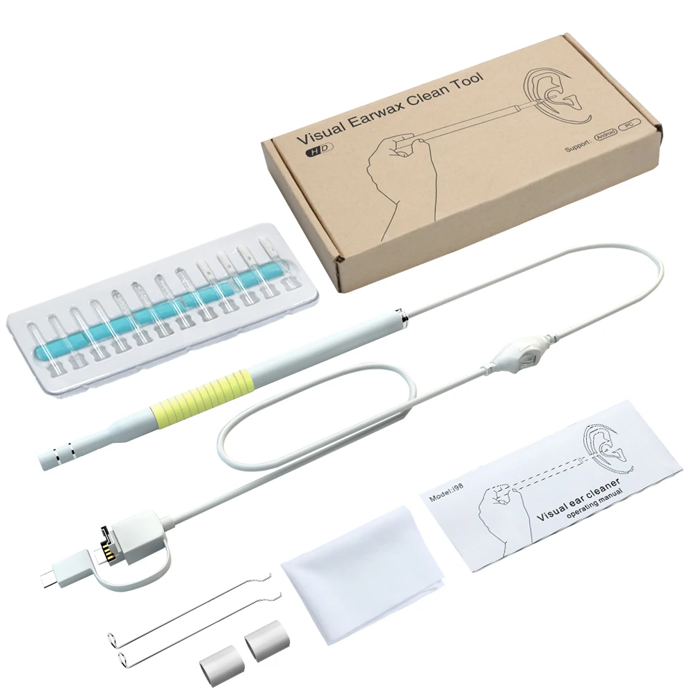 

HD 1.3MP In-ear Spoon Ear Endoscope Camera for Android Smartphone Visual Ear Pick Otoscope Borescope Tool Health Care 720P