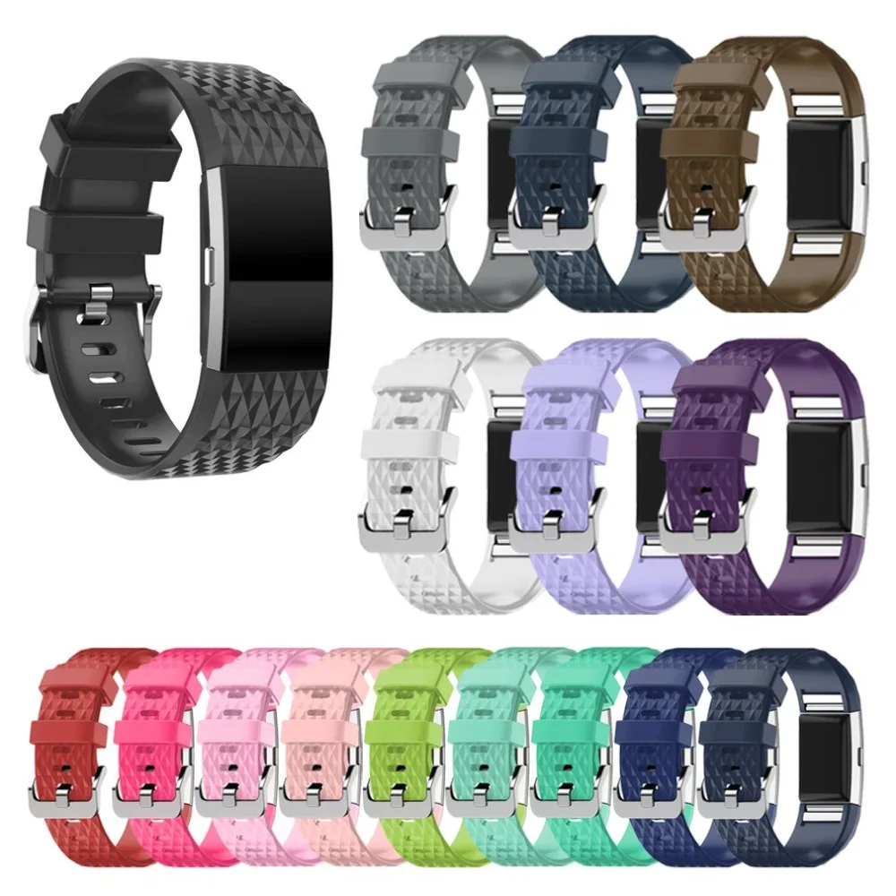 

3D Replacement Straps For Fitbit Charge 2 Band Colors Soft Silicon Smartwatch Sport Bracelet Band for Fitbit Charge2 Bands