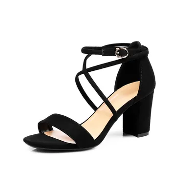 

Natural Suede Women Sandals High Quality High Heel Sandals Women High Quality