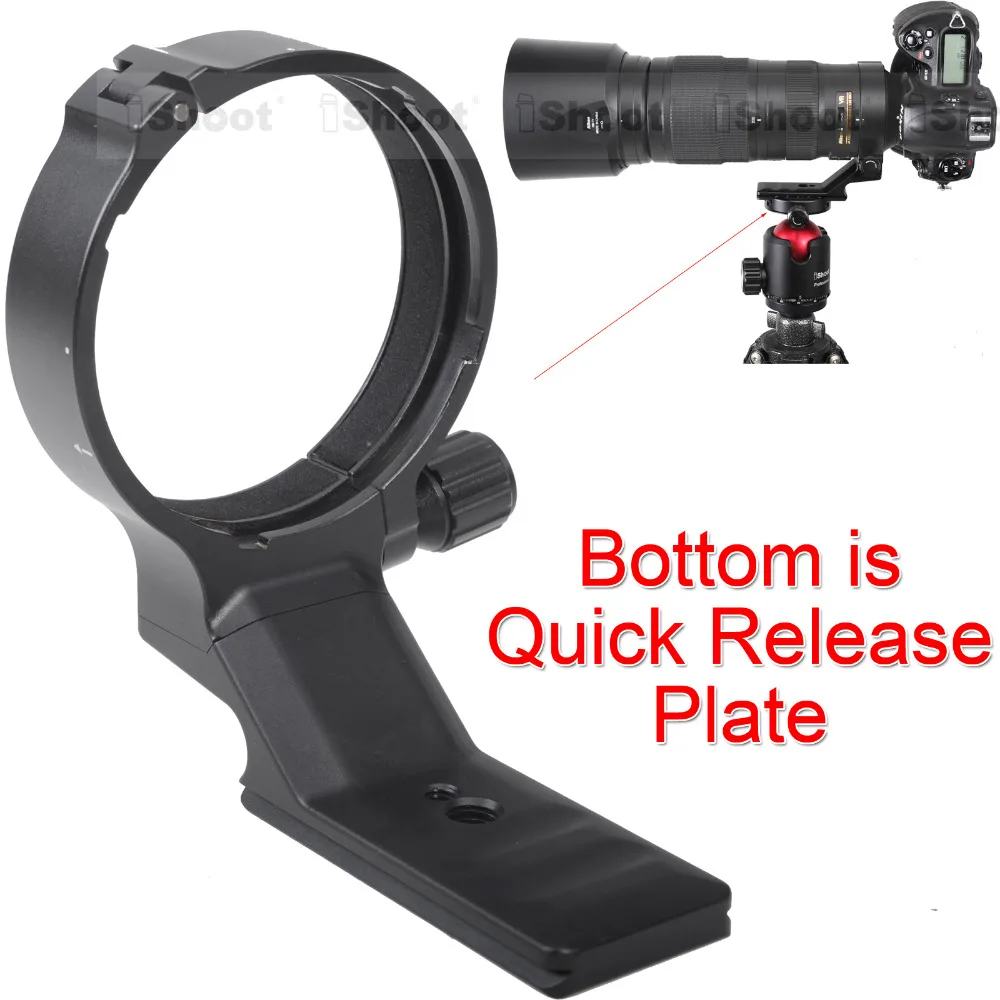 Anel da Montagem do Tripé do Apoio do Colar da Lente com a Placa da Liberação Rápida para Nikon Cabem a Bola Placa Liberação Af-s 200-500mm F5.6e ed vr Arca-swiss Kirk com a da