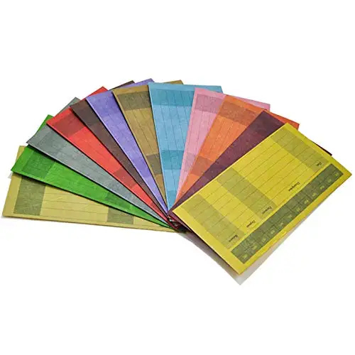 

12 Color Cash Envelopes, Tear and Water Resistant Cash Envelope Budget System for Monthly Budgeting and Saving Money