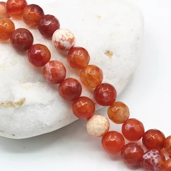 

Red Fire Agates Onyx Natural Stone Carnelian Loose Beads Faceted Round 6 8 10 12mm Crafts Beads for Jewelry Making 15inch A362