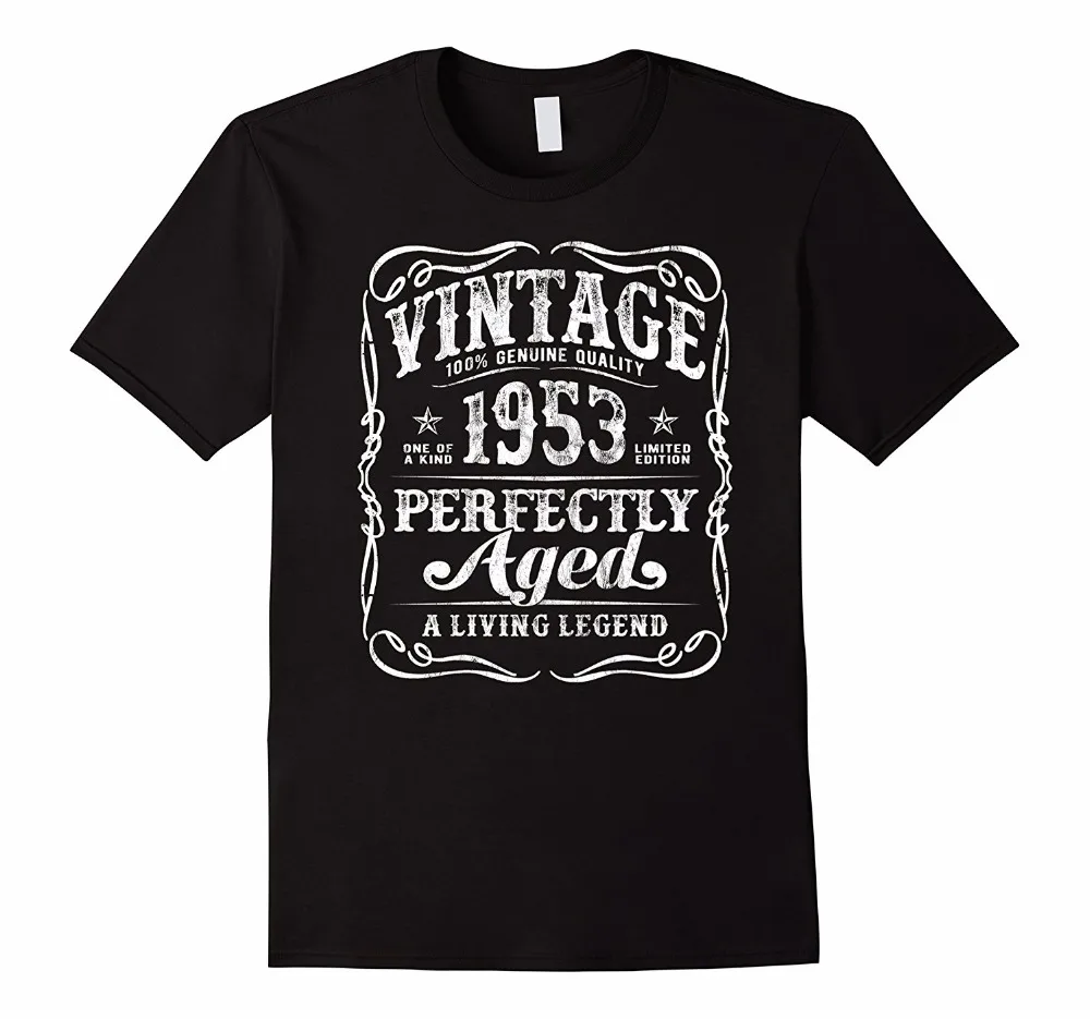T Shirt Making Crew Neck Vintage Legends Made in 1953 T-Shirt 65th Birthday Gift Short Printing Machine Shirts For Men | Мужская одежда