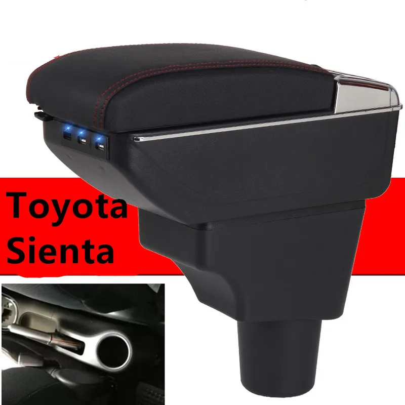 

For Toyota Sienta Armrest box central Store content box with cup holder ashtray with USB interface