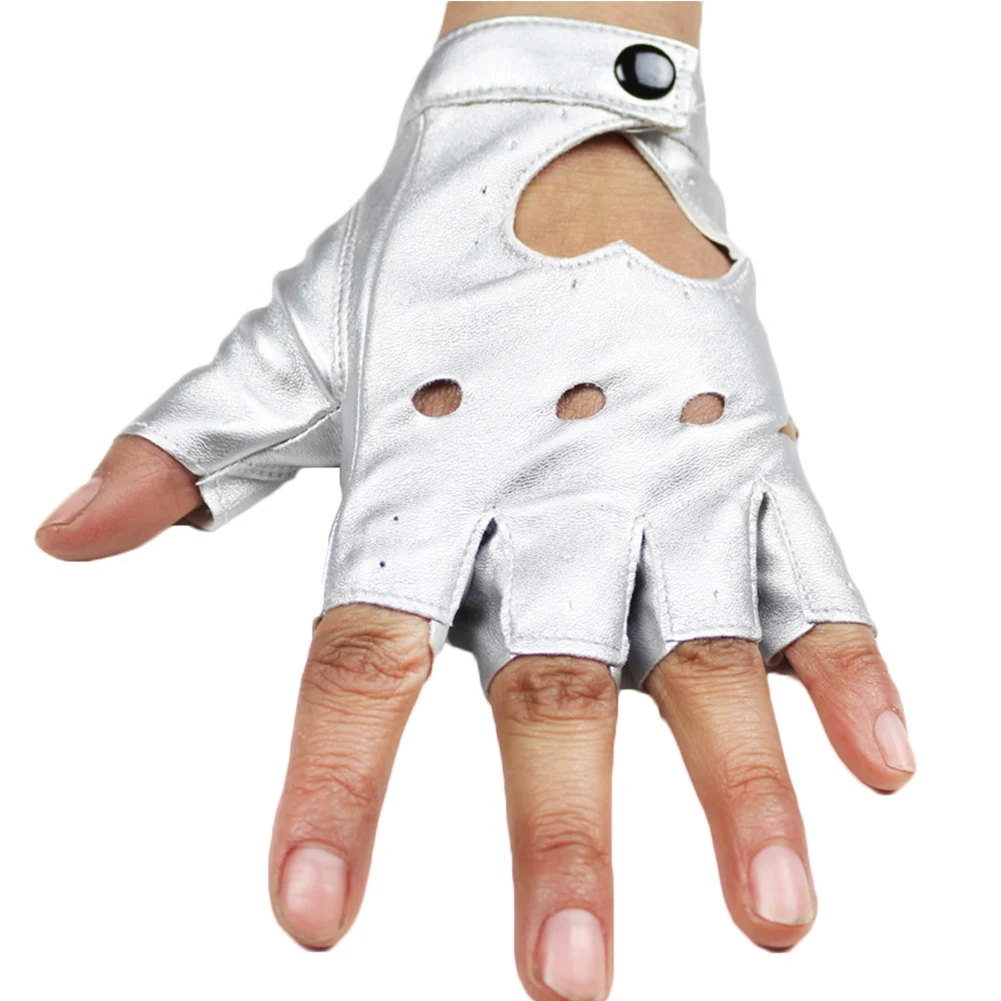 Новый 2018 аксессуары Перчатки Для женщин панк короткий синтетические кожаные перчатки Половина Finger пальцев модные женские красивые