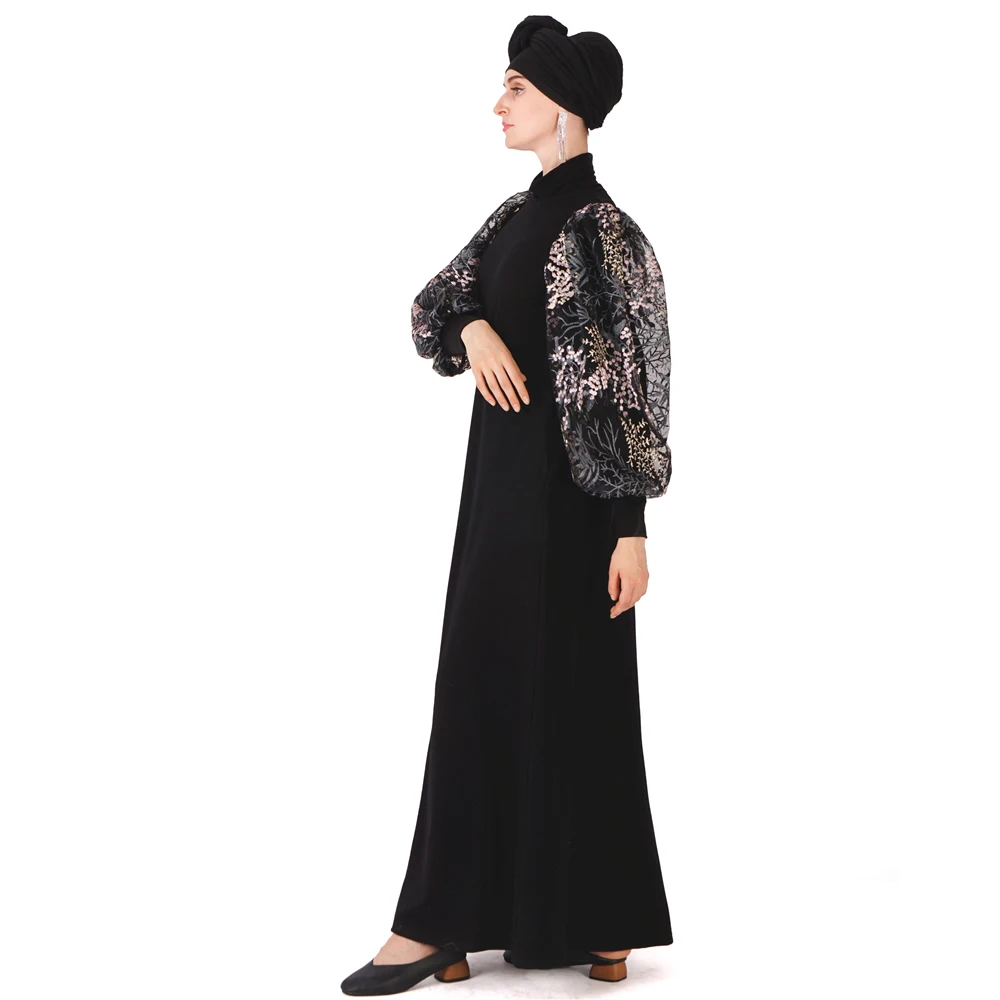 Новая дамская длинная юбка платье с пышными рукавами мусульманская женская одежда Национальный Абая