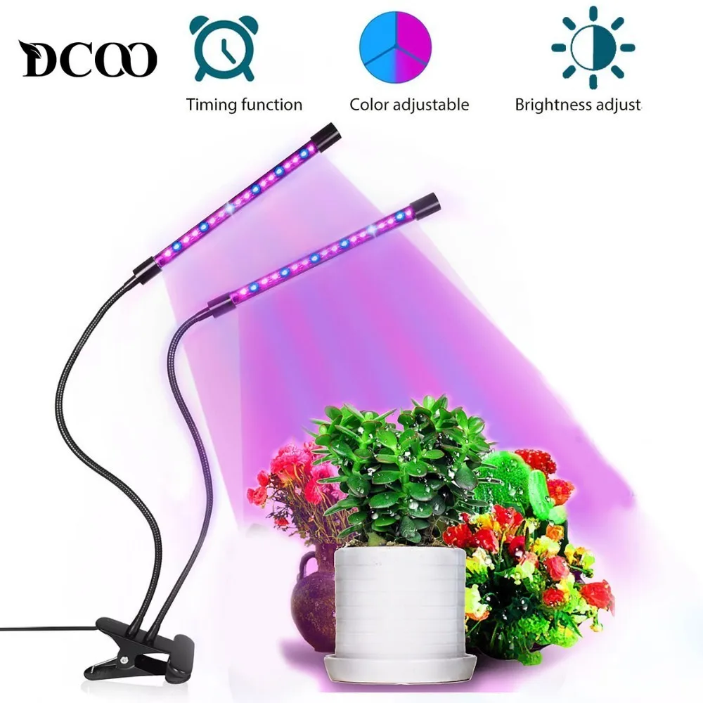 

DCOO 20W LED Grow Light USB Phyto Lamp Full Spectrum For Dual Head Indoor Greenhouse Plants Hydroponics Flower Grow Lights