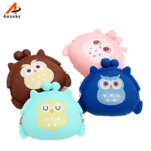 Милый силиконовый кошелек для монет с изображением совы карамельного цвета, резиновый кнопочный телефон, сумка, модная Милая маленькая сумка на молнии для женщин