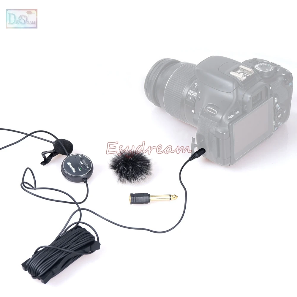 

COMICA CVM-V03CP +10dB Adjustable Lavalier Microphone Clip-on Omni-directional Condenser MIC for Camera Camcorder w/ Wind Muff