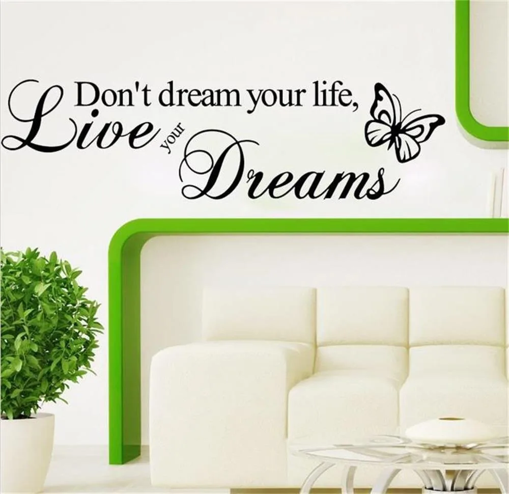 ZOOYOO Don't Dream Your Life художественные виниловые наклейки на стену с цитатой, настенные наклейки, домашний декор, живи своей мечтой
