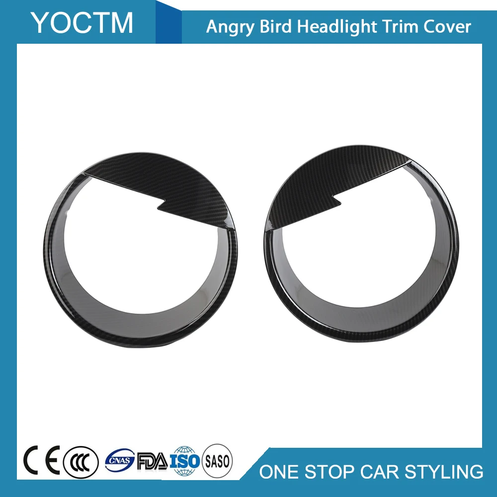 2Pcs ABS Front Light Headlight Trim Covers Angry Bird Style Sticker For Jeep Wrangler 2007-2016 Car Exterior Accessories Styling 2Pcs ABS Front Light Headlight Trim Covers Angry Bird Style Sticker For Jeep Wrangler 2007-2016 Car Exterior Accessories Styling