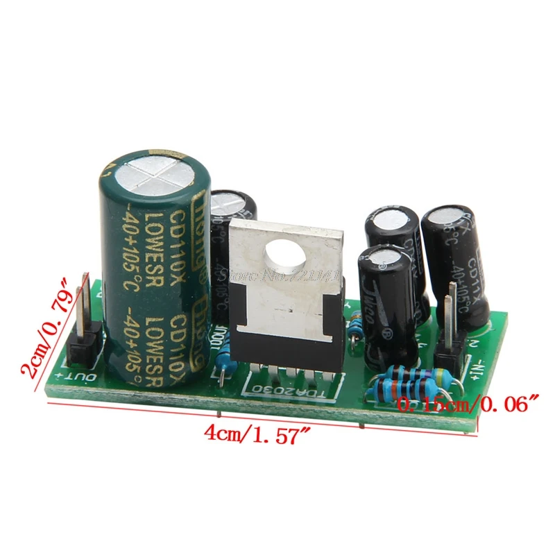 DC 12V 18W 1 CH сабвуфер V3 TDA2030A стерео цифровой аудио усилитель плата DIY Прямая
