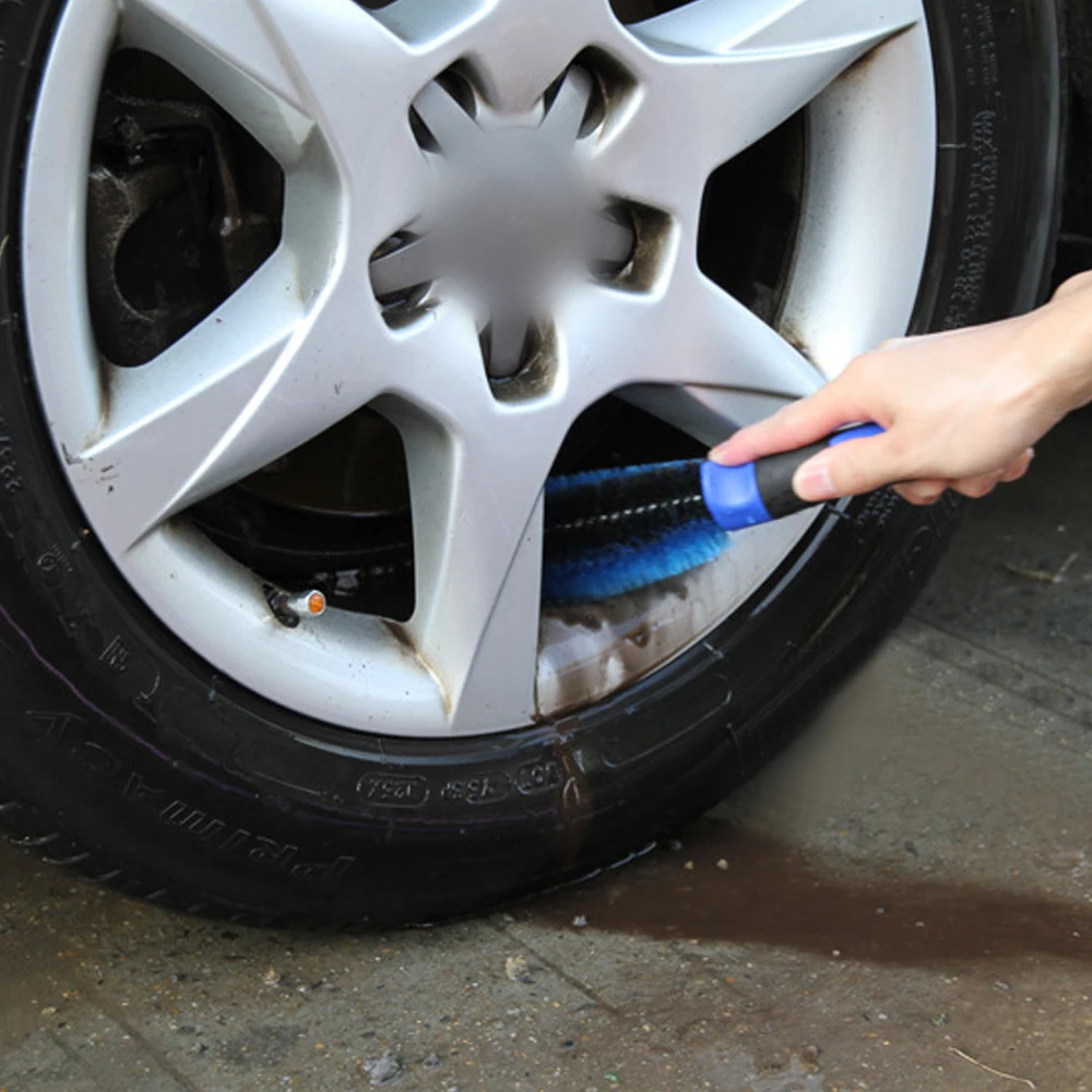 Щетка для мытья автомобиля сверхмощная ручка двойные петли колесо очистки труднодоступных зон