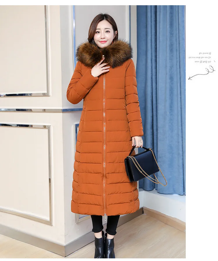 Women popular new women long over-the-knee heavy cotton-padded jacket fashionable with thick coat