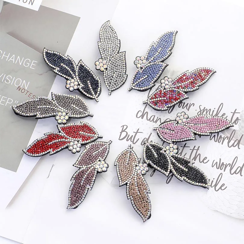 

AWAYTR Fashion Crystal Shine Leaf Hairpins Sets For Women Rhinestone Side Bangs Safe Hair Clip Girls Hair Accessories
