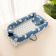 Детская кровать с рисунком из мультфильма, мягкая хлопковая детская кроватка, переносная колыбель, детское постельное белье для сна, детская кроватка, кровать для путешествий