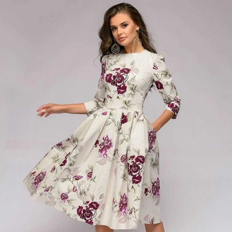 Female Spring Autumn Hot Sale Dress Women Casual Fashion Printing A