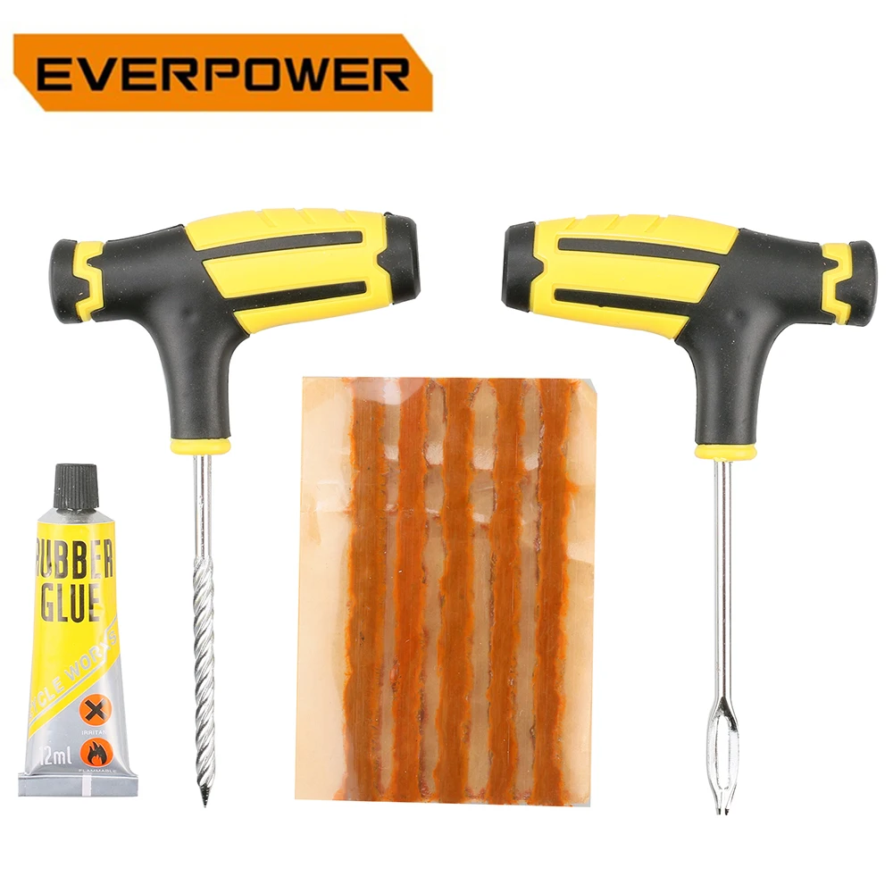 

EVERPOWER Tubeless Tire Repair Tools Kit Car Tire Repair Tool Tyres Auto Motorcycle Emergency
