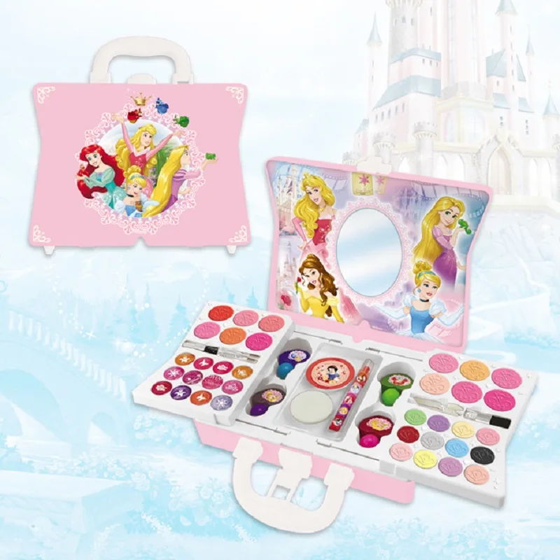 Disney frozen party princess mini suitcase play house toy wash children's cosmetics kids makeup girls toys birthday part gift
