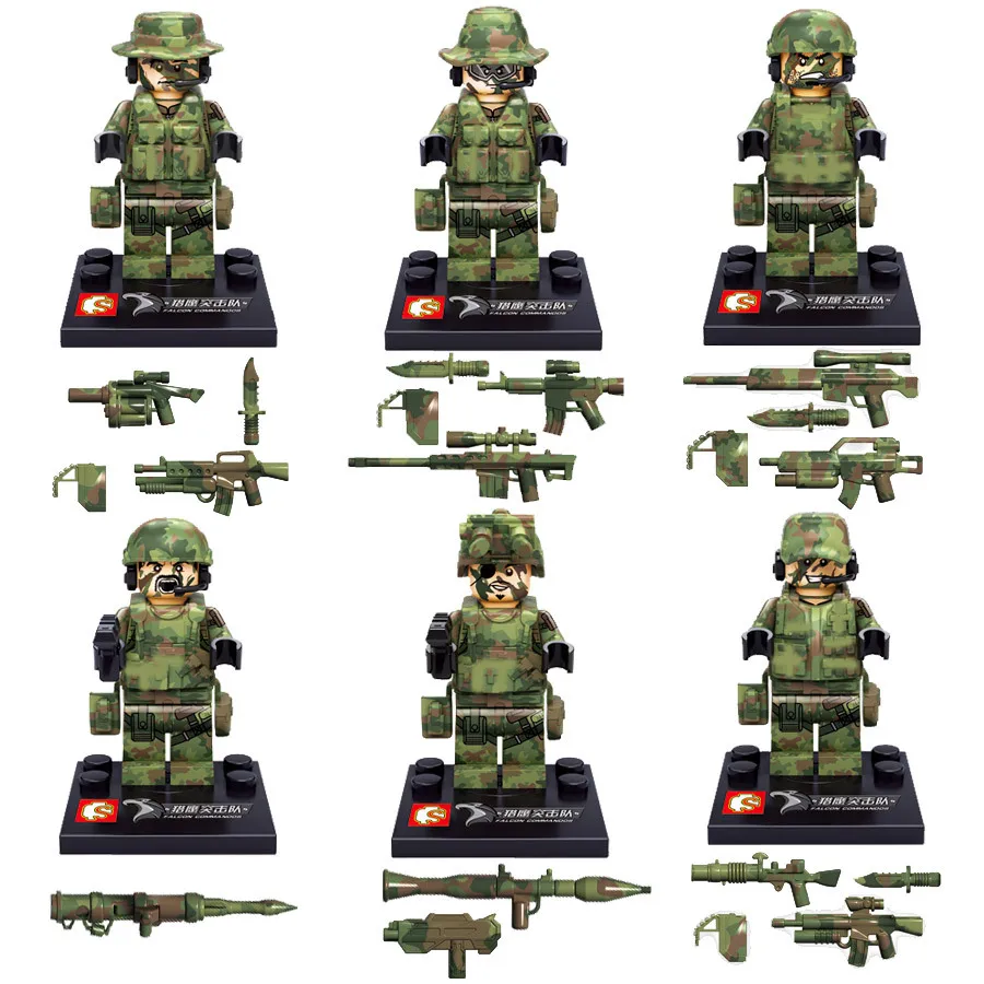 

Оптовая продажа 30 шт./лот LegoINGlys SWAT военная Униформа Minifigure набор с пистолетом оружие строительные блоки кирпичи игрушки для детей подарок