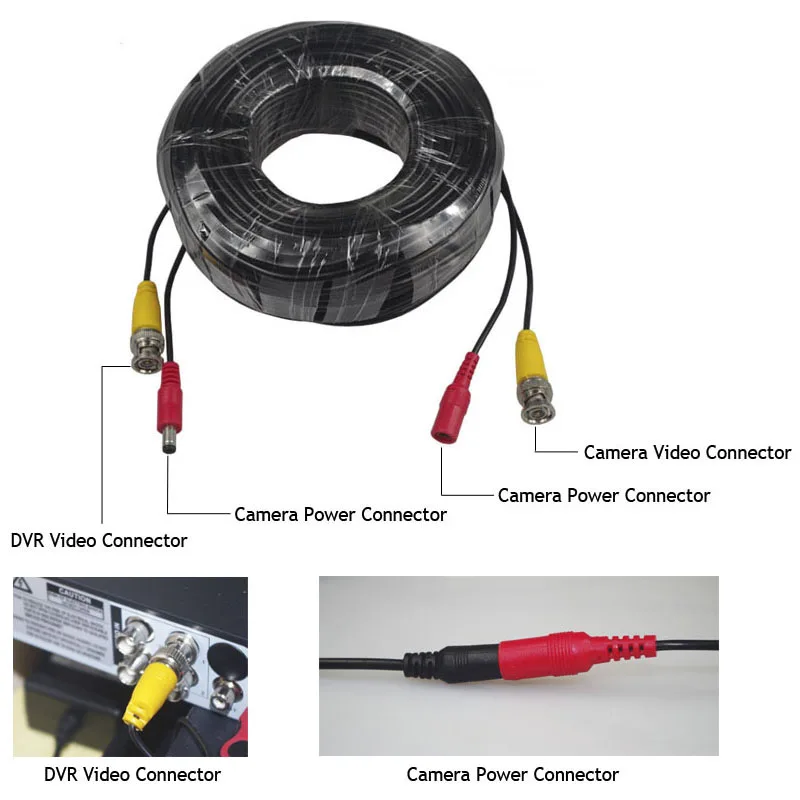 5M/16.4FT 10m 15m 20m 25m 30m BNC Video DC Power Extend Cables CCTV For AHD Camera DVR Video CCTV Camera Security System