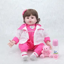 Nuevo Popular 50 cm de silicona Reborn muñecas de algodón cuerpo simulación adorable bebé niña niños mejor regalo de cumpleaños muñecas de regalo de Navidad(China)