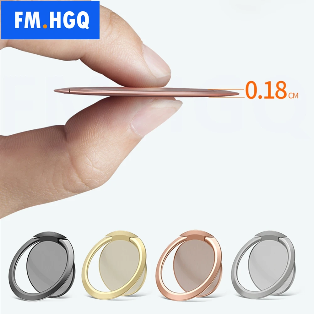 Thin Universal Magnetic Phone Ring 90 Degree Finger Mobile Phone Metal Stand Holder For iPhone Samsung Xiaomi Huawei Oneplus