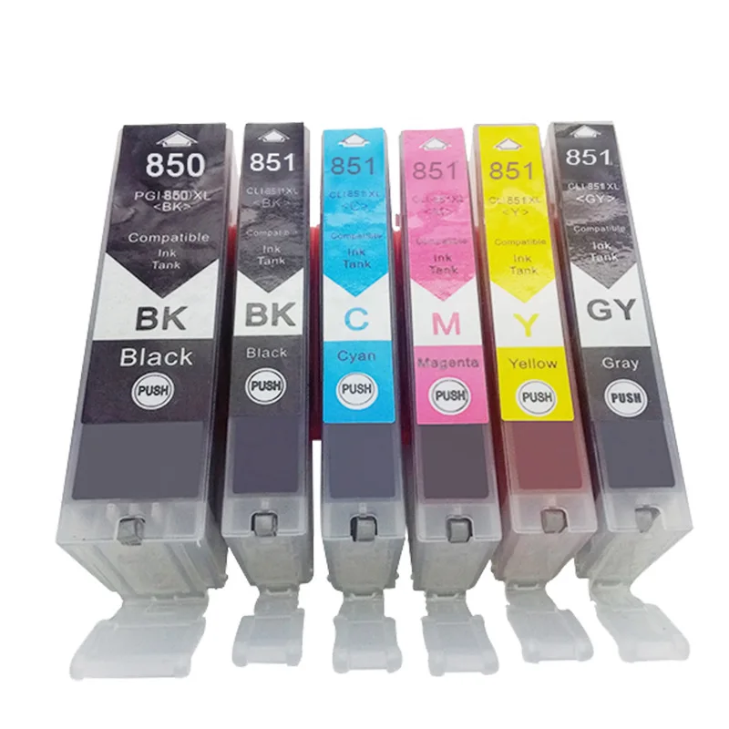 6pcs/set For Canon 850 851 Ink Cartridge MG7580 MG6400 IX6880 MG7180 IX6780 IP7280 | Компьютеры и офис